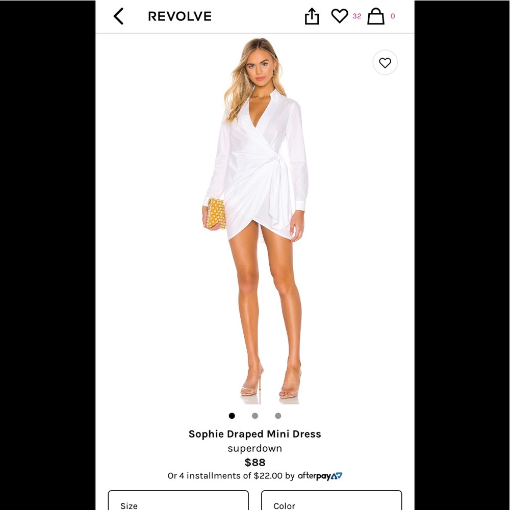 Superdown draped mini dress in White Size M